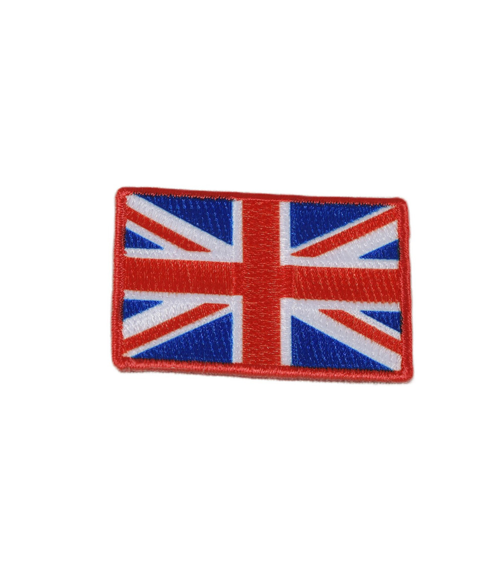 Iron-on patch embroidered UK flags 3cm x 4.5cm