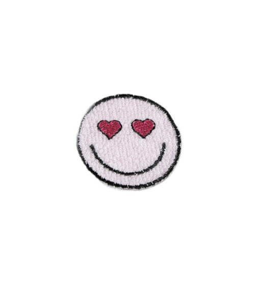 Peace smiley heart iron-on patch 3cm x 4.5cm