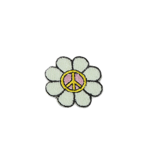 Peace flower iron-on patch 3cm x 3cm