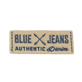 Ecusson thermocollant blue jeans yellow 2,5cm x 6cm