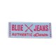 Ecusson thermocollant blue jeans bleu 2,5cm x 6cm