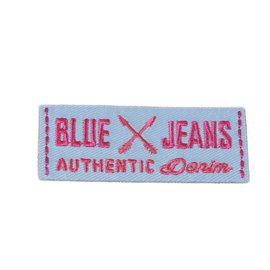 Ecusson thermocollant blue jeans bleu 2,5cm x 6cm