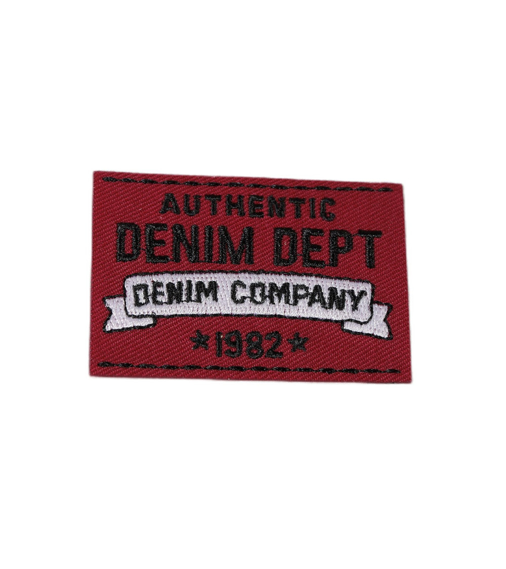 Ecusson thermocollant authentic denim rouge 3,5cm x 5cm