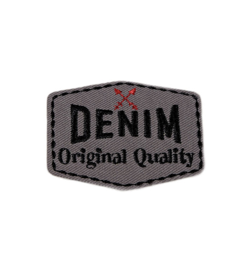 Original brown denim iron-on patch 3.5cm x 4.5cm