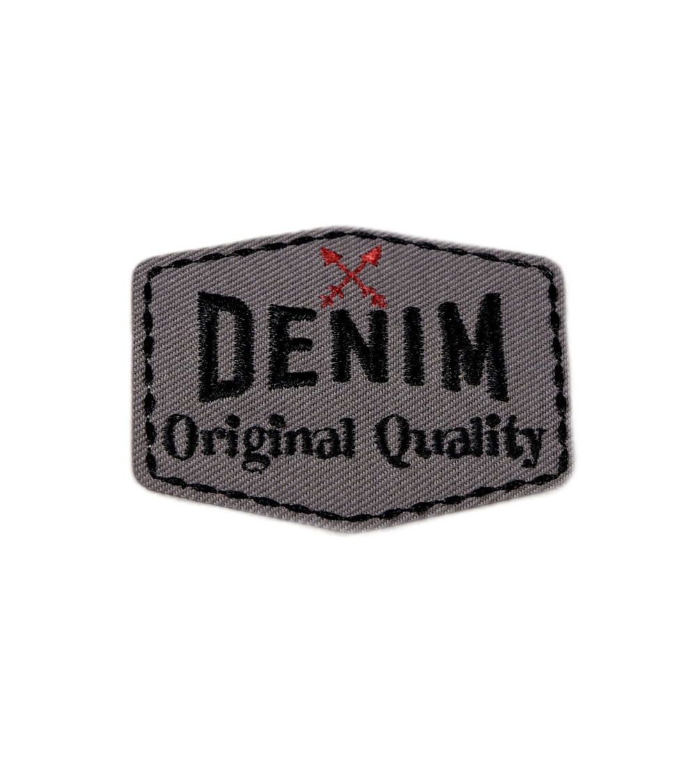 Original brown denim iron-on patch 3.5cm x 4.5cm