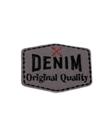 Original brown denim iron-on patch 3.5cm x 4.5cm