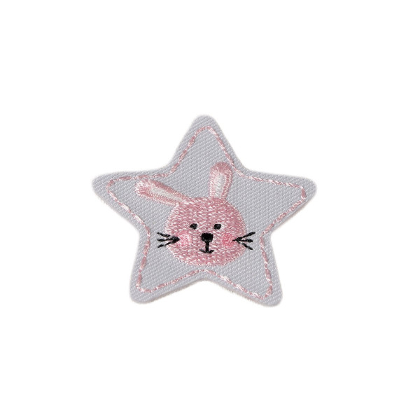 Ecusson thermocollant animaux stars lapin 4cm x 4cm