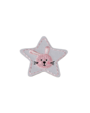 Animal stars rabbit iron-on patch 4cm x 4cm