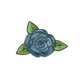 Ecusson thermocollant rose bleu 4cm x 4,5cm