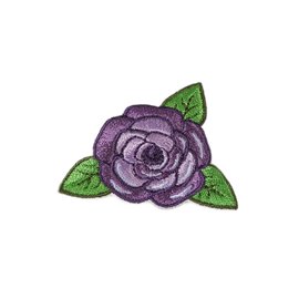 Ecusson thermocollant rose lila 4cm x 4,5cm