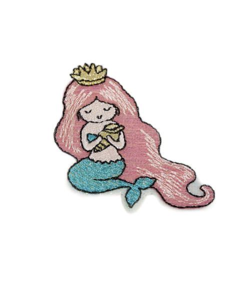 Mermaid glitter iron-on patch 5.5cm x 4.5cm