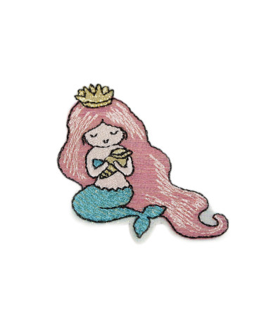Mermaid glitter iron-on patch 5.5cm x 4.5cm