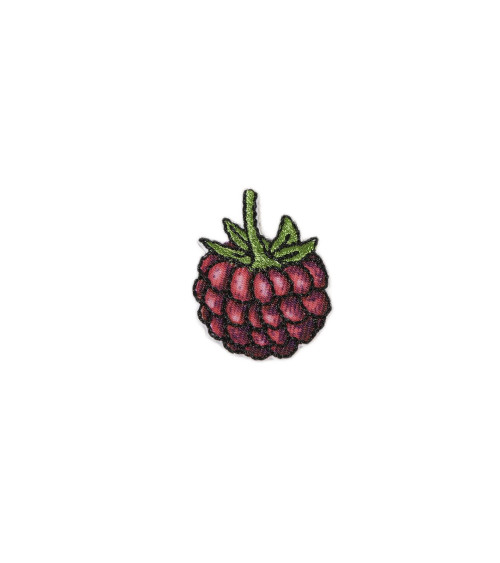 Raspberry garden iron-on patch 3cm x 2cm