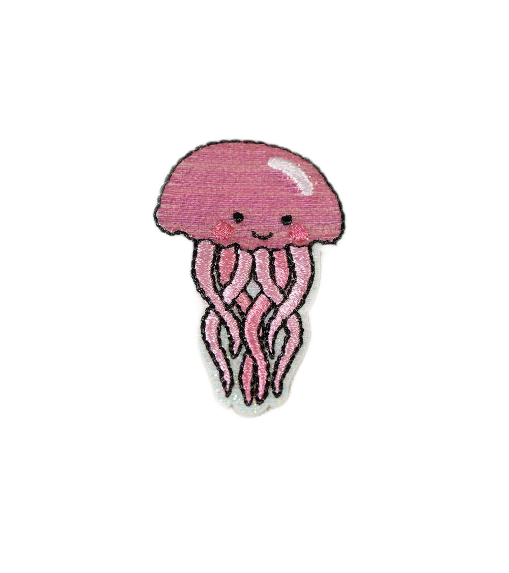 Octopus glitter iron-on patch 4.5cm x 3cm