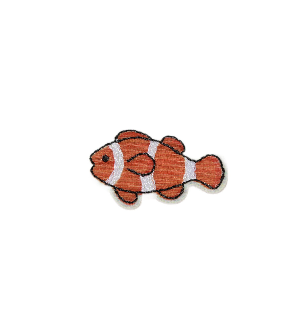 Ecusson thermocollant poisson paillettes 2,5cm x 3,5cm