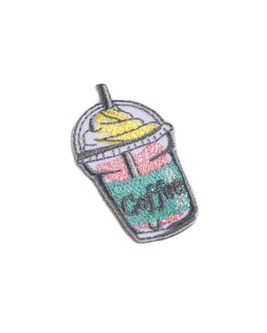 Set of 3 fashion coffe iron-on patches 5cm x 3.5cm