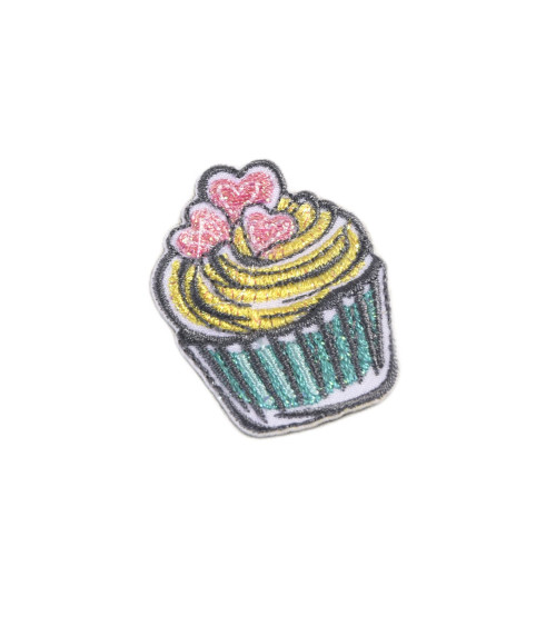 Set of 3 fashion muffin iron-on patches 4cm x 3cm