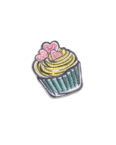 Set of 3 fashion muffin iron-on patches 4cm x 3cm