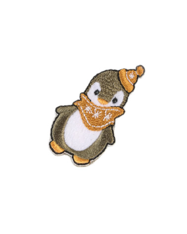 Set of 3 iron-on winter animal penguin patches 5.5cm x 3cm
