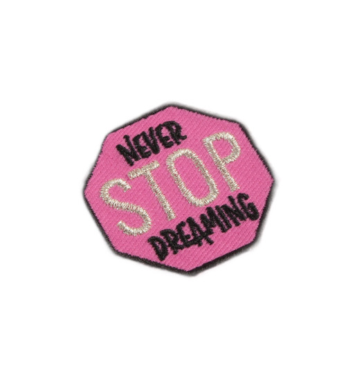 Set of 3 never stop message iron-on patches 4cm x 4cm