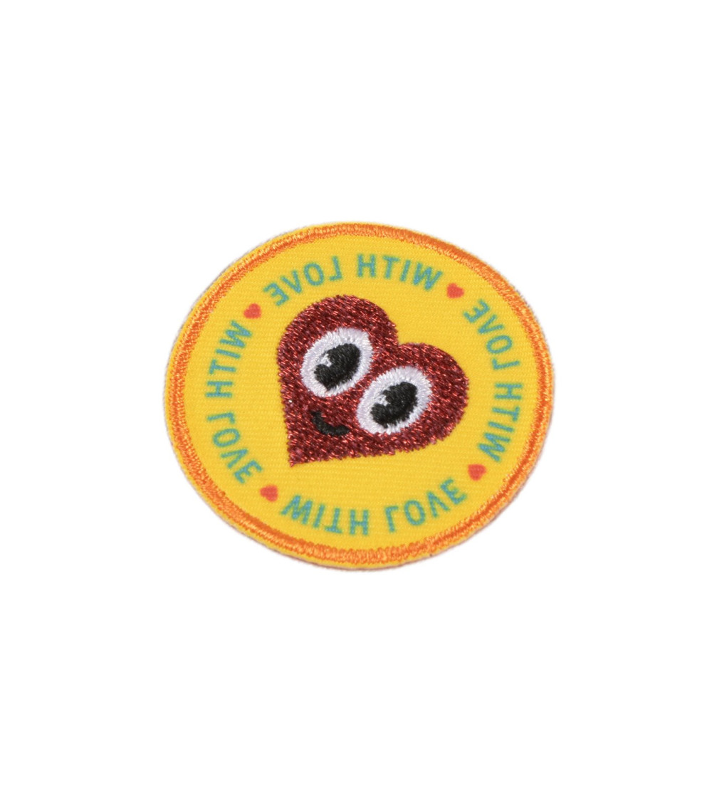 Set of 3 iron-on messages with love badges 4cm x 4cm