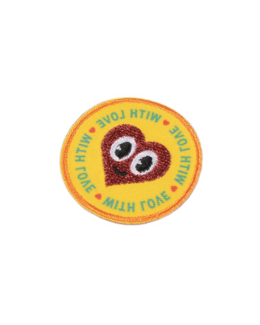 Set of 3 iron-on messages with love badges 4cm x 4cm