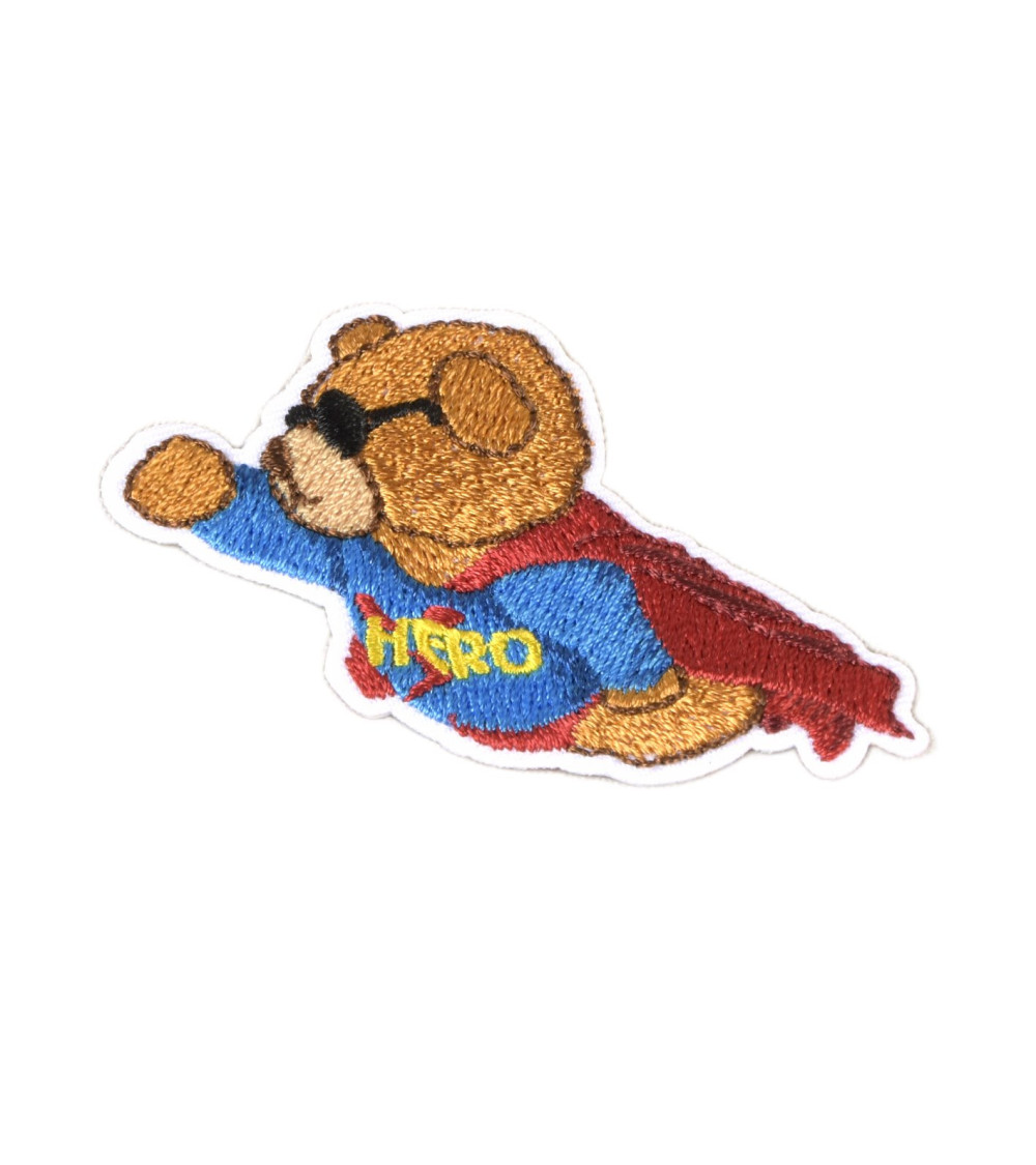 Set of 3 iron-on bear cub star superman patches 3.5cm x 6cm