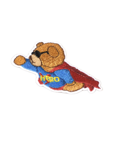 Set of 3 iron-on bear cub star superman patches 3.5cm x 6cm