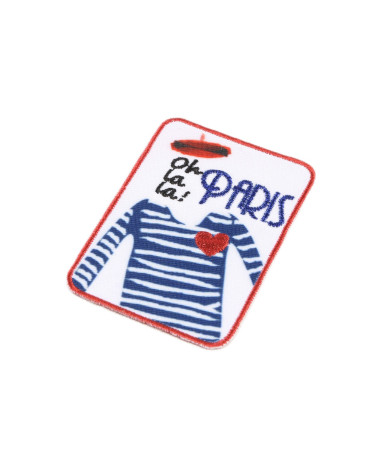 Set di 3 toppe termoadesive Paris oh la la Paris! 6 cm x 4,5 cm