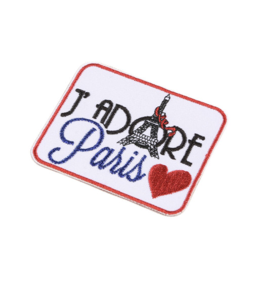 Lot de 3 écussons thermocollants Paris j'adore paris 5cm x 6cm