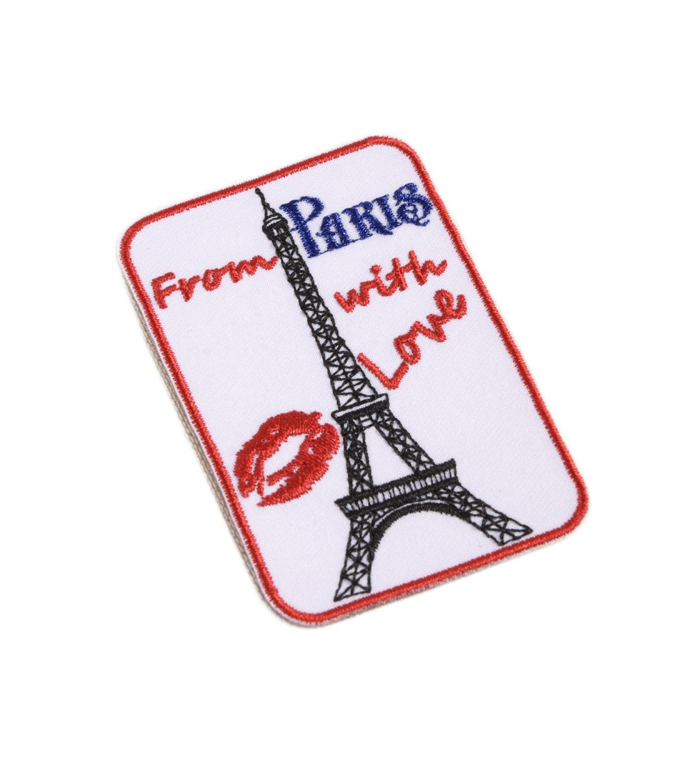 Set of 3 Paris from Paris iron-on patches 7cm x 4.5cm