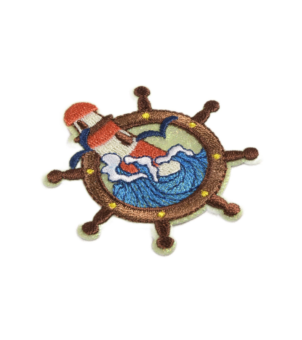 Set of 3 lighthouse ocean iron-on patches 5.5cm x 5cm