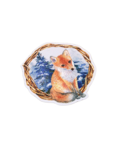 Lot de 3 écussons thermocollants forêt renard 5,7cm x 5,5cm
