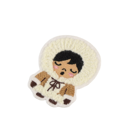 Set of 3 eskimo fleece iron-on patches 6cm x 4.5cm