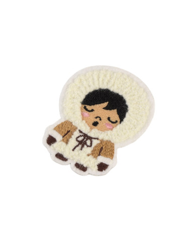 Set of 3 eskimo fleece iron-on patches 6cm x 4.5cm