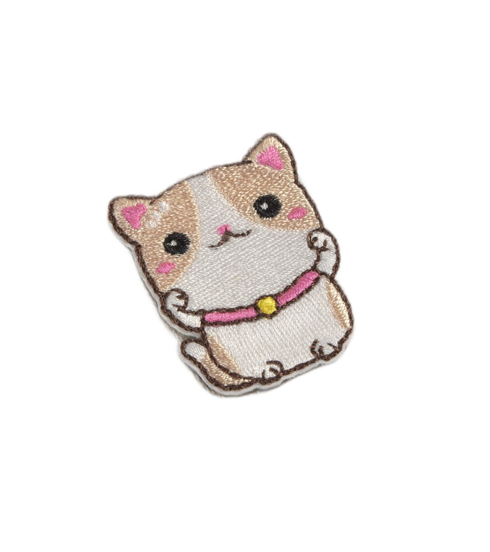 Set of 3 iron-on Asia cat patches 3.5cm x 3cm