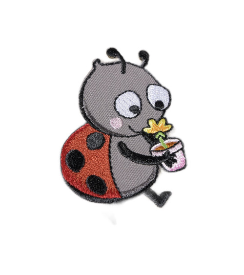 Set of 3 cute ladybug iron-on animal patches 6cm x 4cm