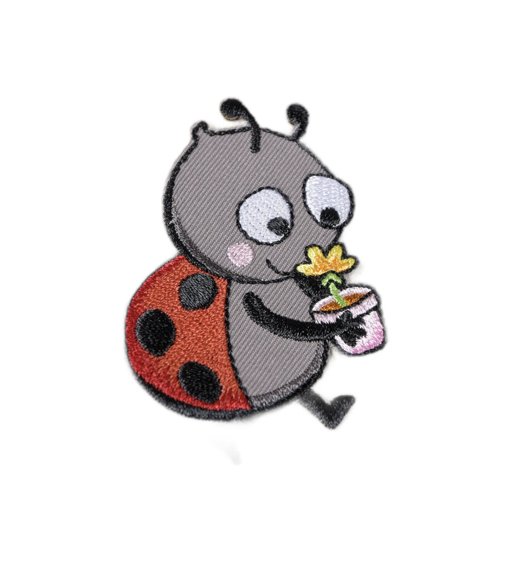 Set of 3 cute ladybug iron-on animal patches 6cm x 4cm