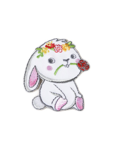 Juego de 3 lindos parches termoadhesivos de animales y conejos de 5,5 cm x 4 cm