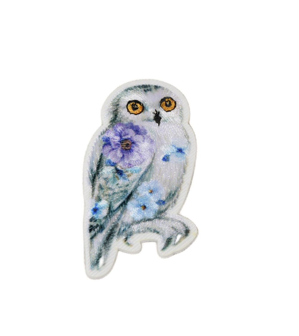 Set of 3 iron-on floral animal owl patches 5.5cm x 3.5cm