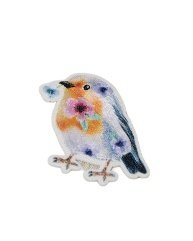 Set of 3 iron-on floral animal swallow patches 5cm x 4.5cm