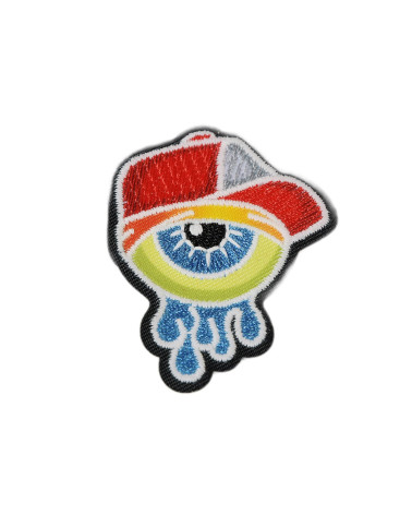 Set of 3 luminescent monster eye iron-on patches 6cm x 4cm