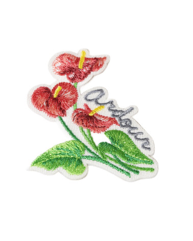 Set of 3 iron-on flower ardour badges 6.5cm x 6cm