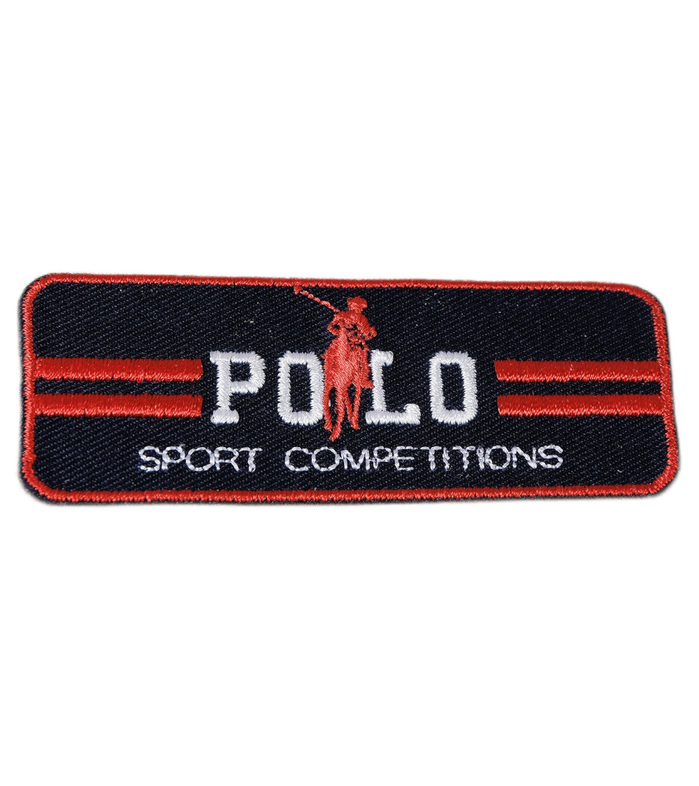Set of 3 navy sports polo iron-on patches 3cm x 7cm