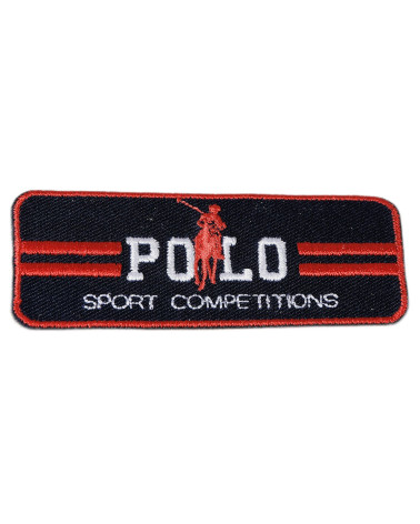 Juego de 3 parches termoadhesivos de polo deportivo azul marino de 3 cm x 7 cm