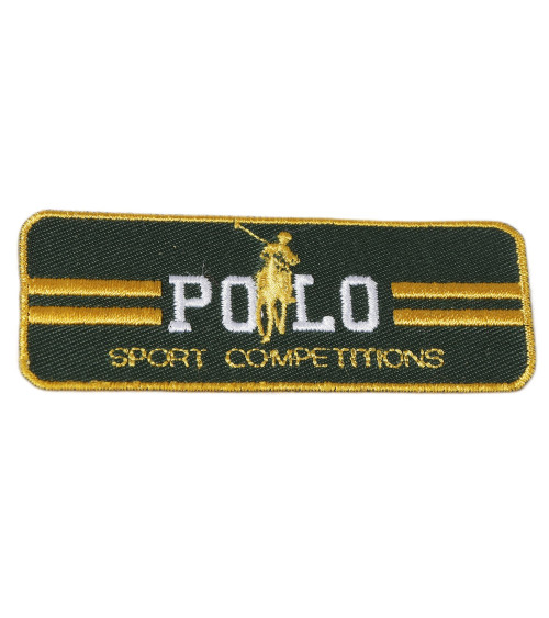 Set of 3 green sport polo iron-on patches 3cm x 7cm