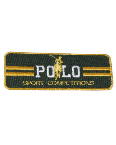 Set of 3 green sport polo iron-on patches 3cm x 7cm