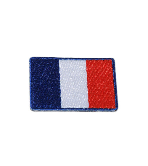 Lot de 3 écussons thermocollants drapeaux brodés france 3cm x 4,5cm