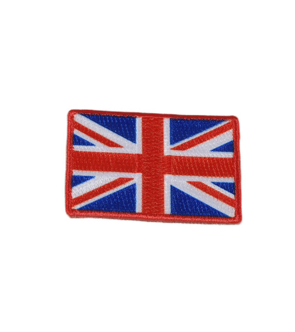 Lot de 3 écussons thermocollants drapeaux brodés uk 3cm x 4,5cm