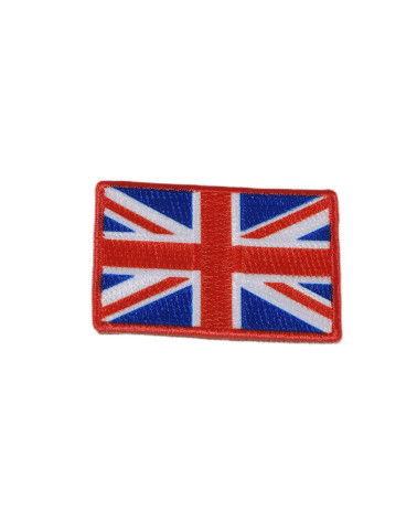 Set of 3 iron-on patches embroidered UK flags 3cm x 4.5cm